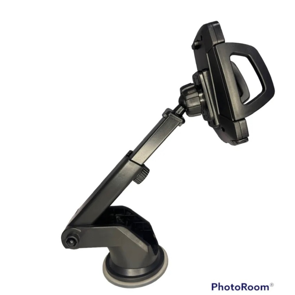 Phone holder mount for car dashboard and windshield for iPhone and Android.